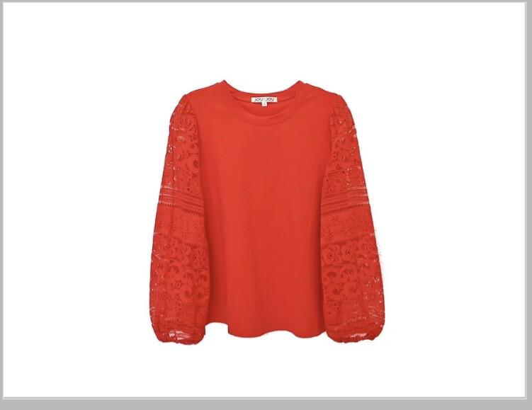 Joy Joy 64H7227-6  LS Lace Top 