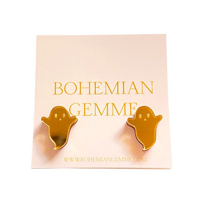 Bohemian Gemme  Ghost Stud Earrings 