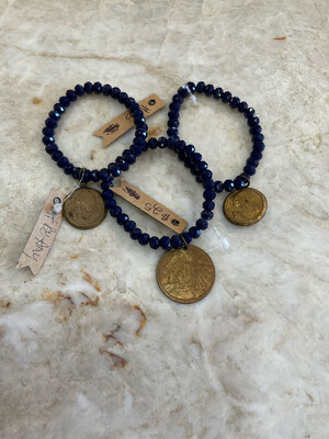 Art By Amy Stretchies Navy W/Indian Head Charm