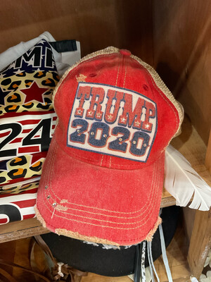 XOXO Vintage Trump Cap W/Partial Crystals Red