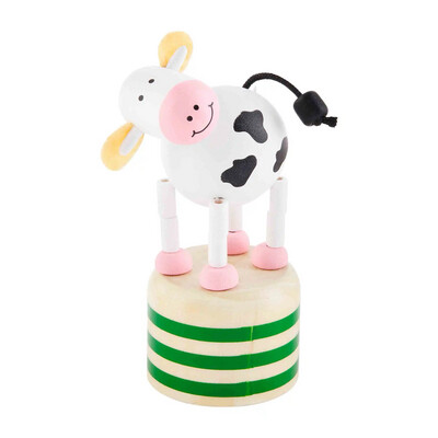 Mud Pie 10760217C Cow Collapsible Wood Toy