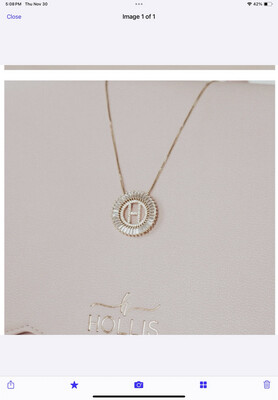Hollis Glam Initial Necklace Gold ((M)