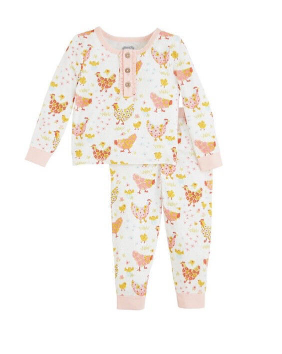 Mud Pie 10860108 Flower Chicken Pajama's