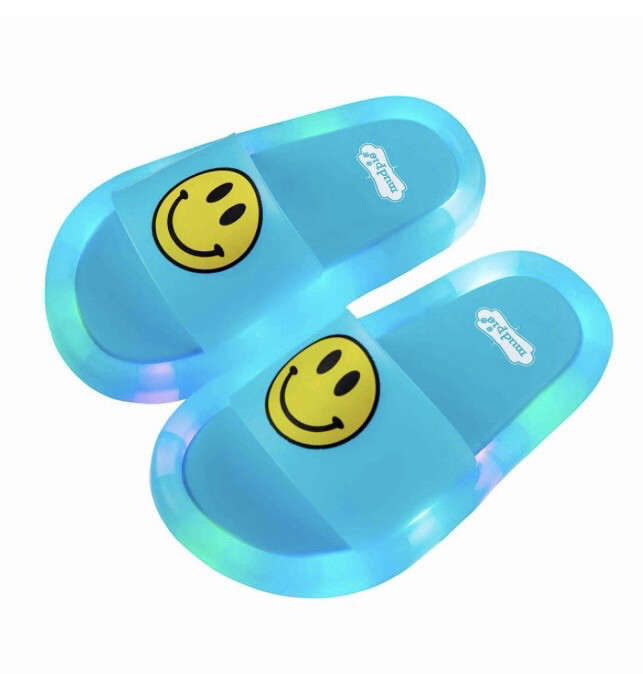 Mud Pie 12600288B Blue Light Up Smiley Sandals 