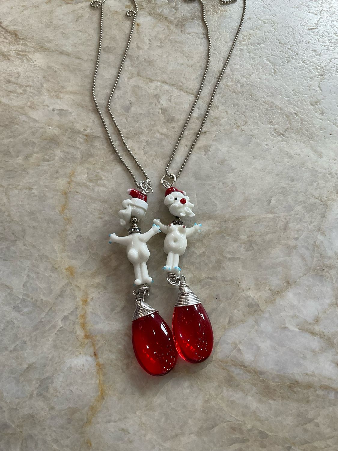 Art by Amy Naked Santa Necklace