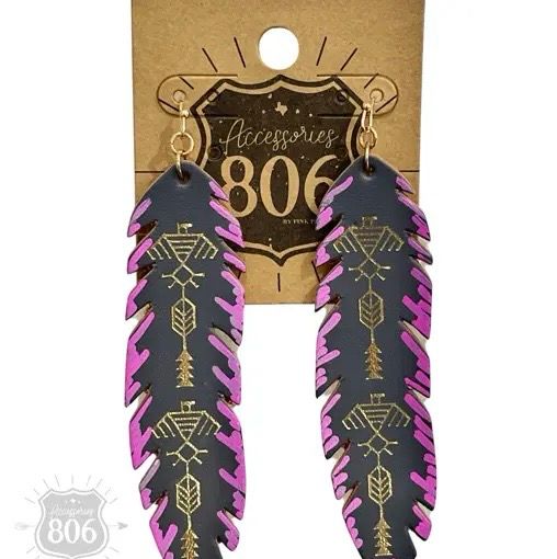 806 Accessories 806-E400 Pink Leather feather
