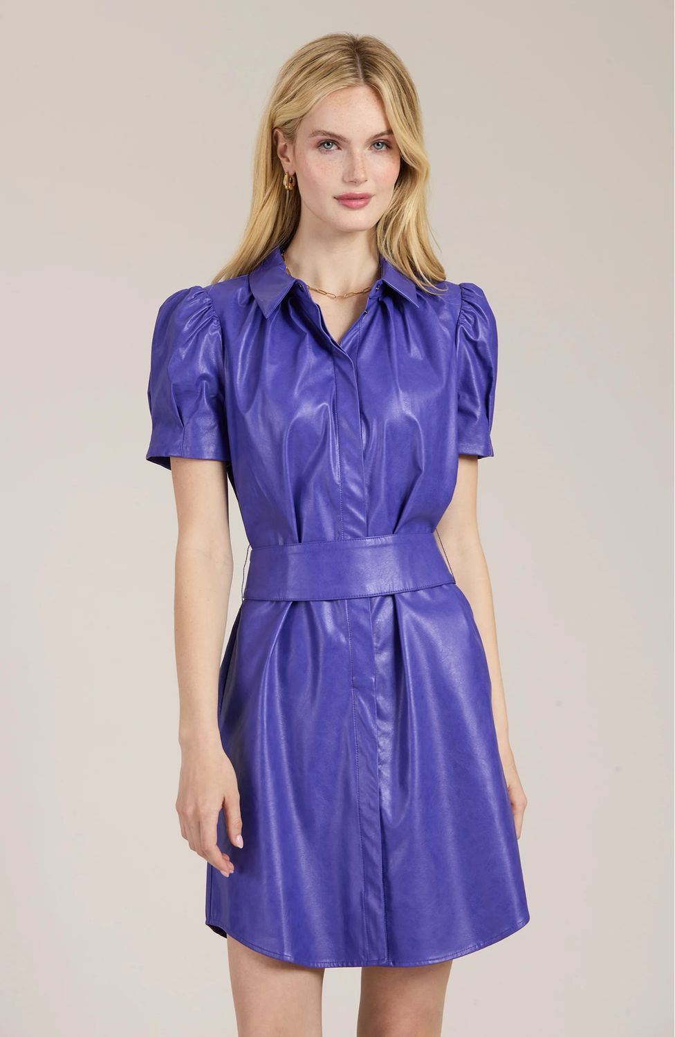 Tyler Boe 71000BB Veronica Pleather dress-violet