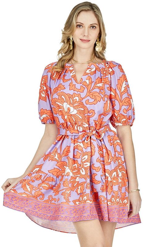 Jade 69G9824 Flower Puff Slv. Tiered Dress