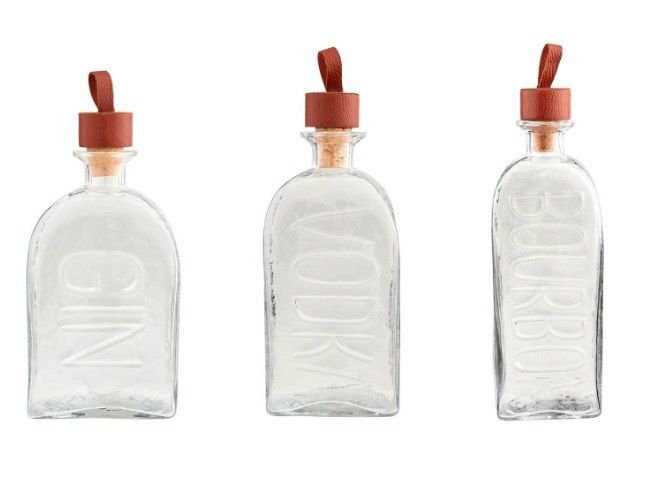 MudPie 45500156 Glass Leather Decanters