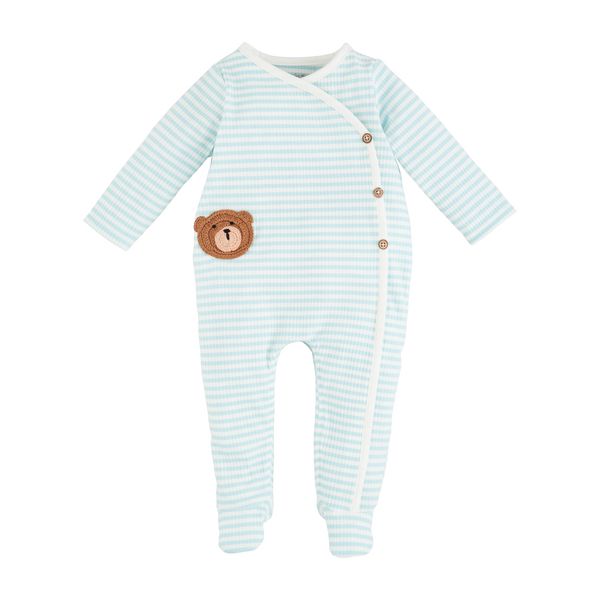 Mudpie 12150138 Stripe Bear Sleeper