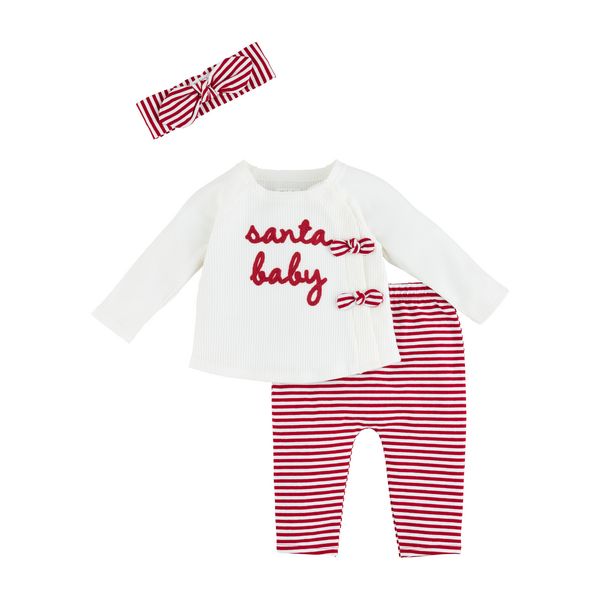 Mudpie 11890006 Santa Baby Girl-3pc. set