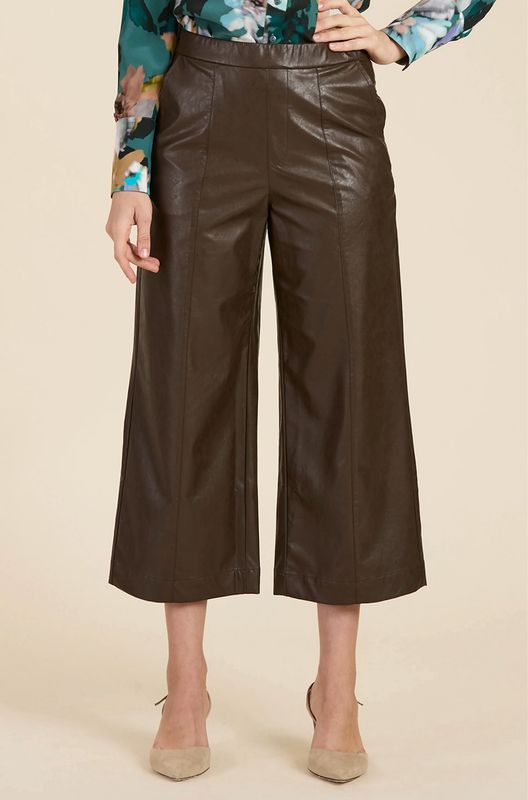 Tyler Boe 61006BB Payton Pleather Crop Pant-Walnut