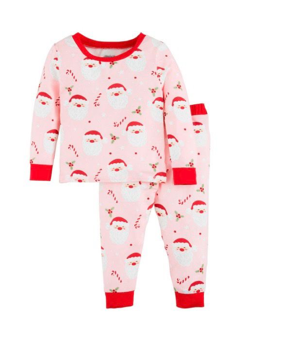 Mudpie 10860121 Pink Santa Glow Pajamas