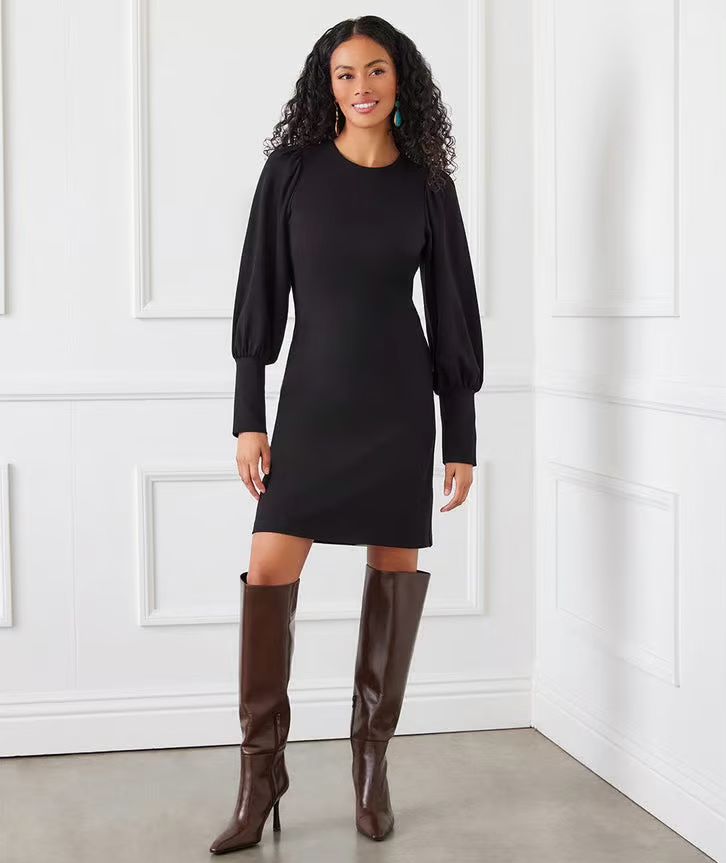 Karen Kane 3L08701 Bishop Sleeve Dress-Black