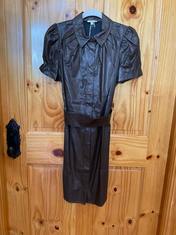 Tyler Boe 71000BB Veronica Pleather Dress-Walnut