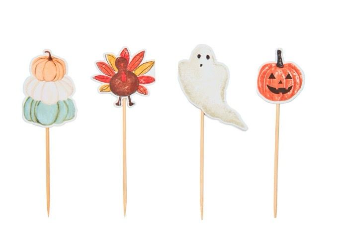 Mudpie 40430016 Fall Holiday Toothpicks