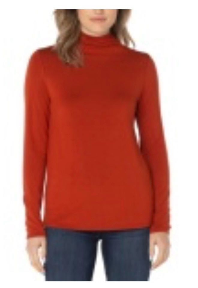 Liverpool LM8829VMKM Knit Top-Burnt Orange