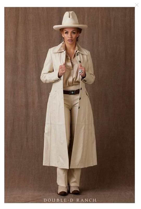 Double D C3346 Bandit Trench Coat-Bone