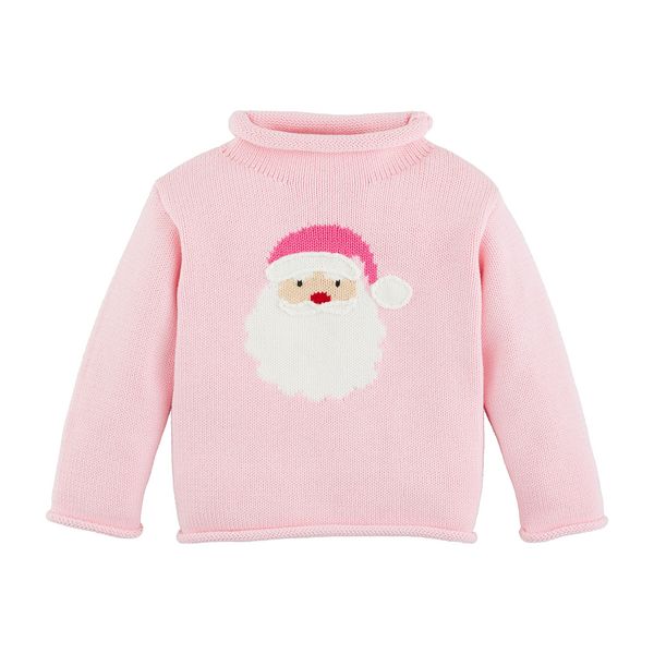 Mudpie 10140007 Pink Santa Rollneck Sweater