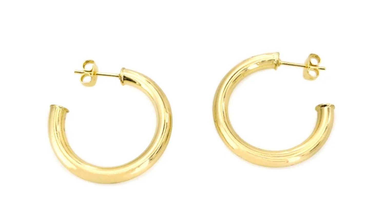 Maya J CZEB33 Hollow Tube Hoops