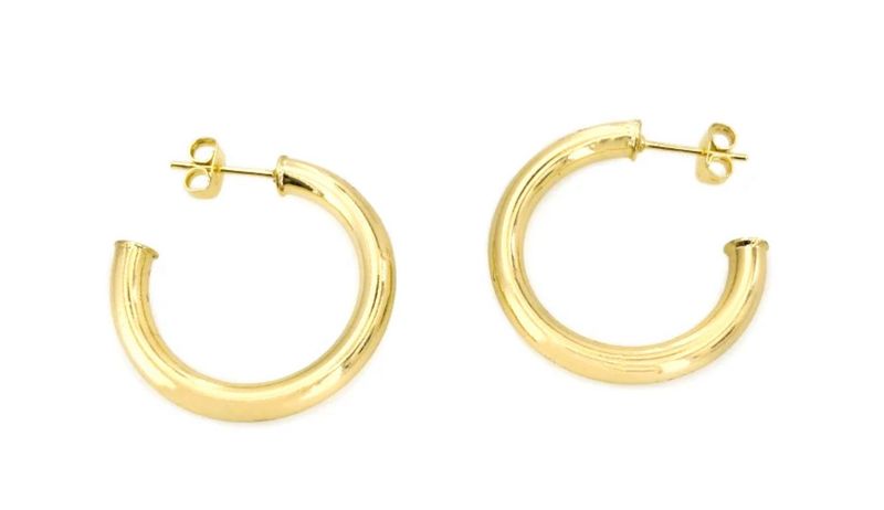 Maya J CZEB33 Hollow Tube Hoops