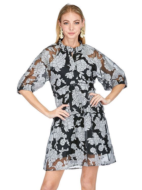 Joy Joy 70K4886 Button Front Tiered Dress