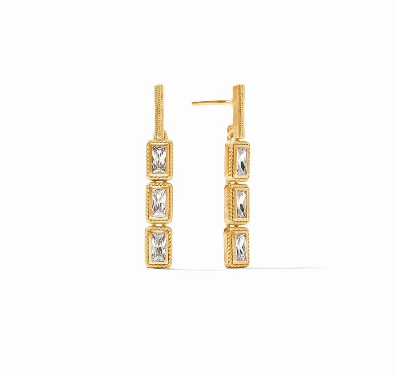 Julie Vos ER919GCZ00 Baguette Tier Earring-Cubic Zirconia