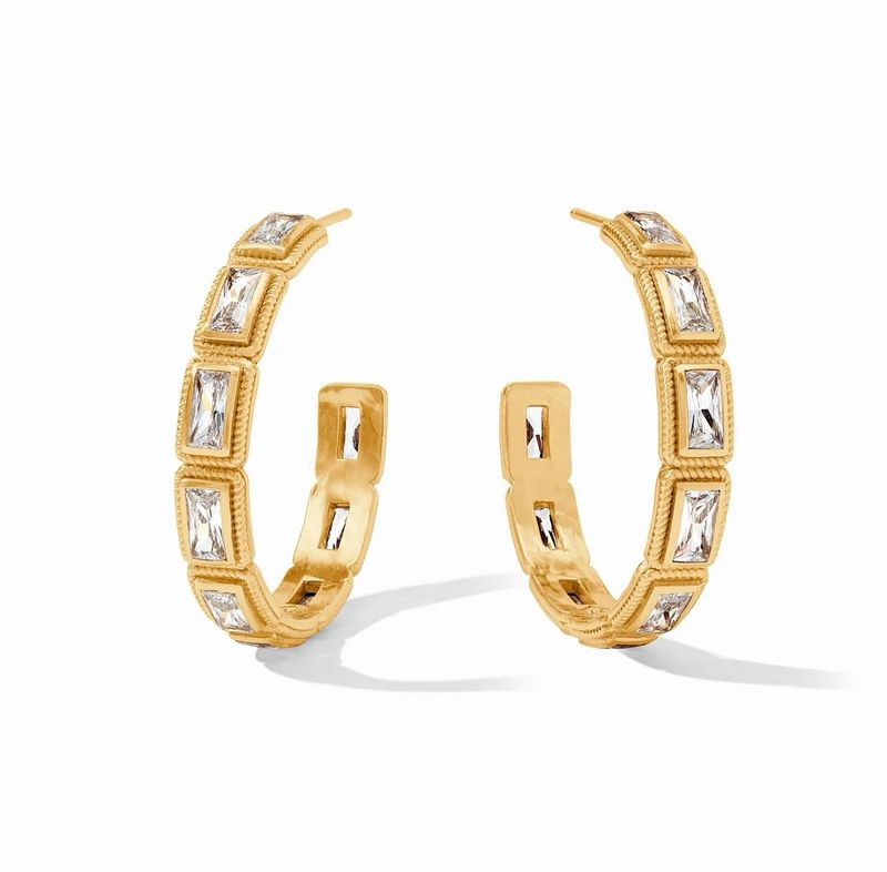Julie Vos HP104GCZ Baguette Hoop-Cubic Zirconia