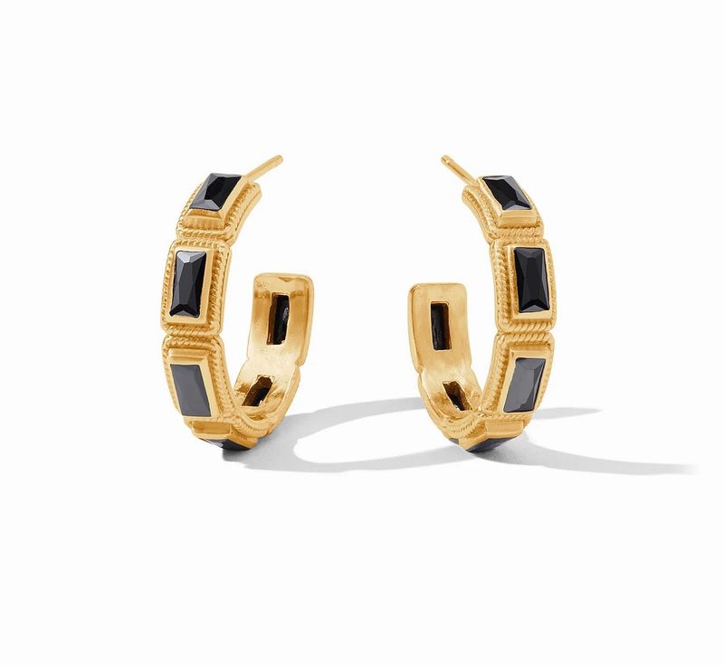 Julie Vos HP104GBO Baguette Hoop-Obsidian Black