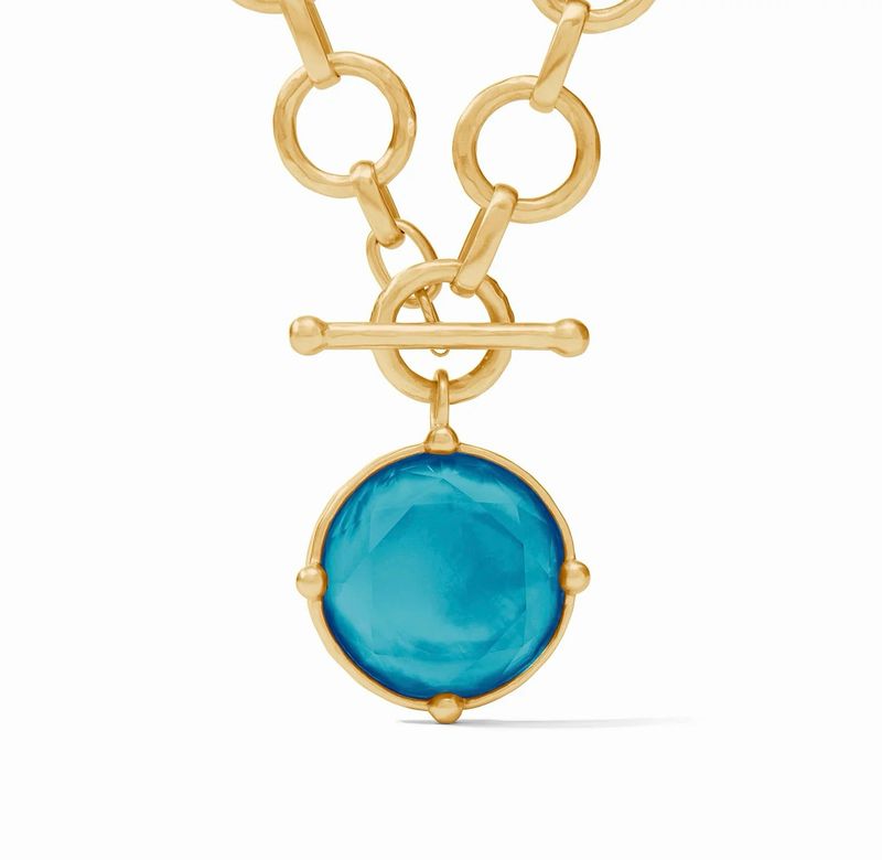Julie Vos N327GILN00 Honeybee Statement Necklace-Iridescent London Blue