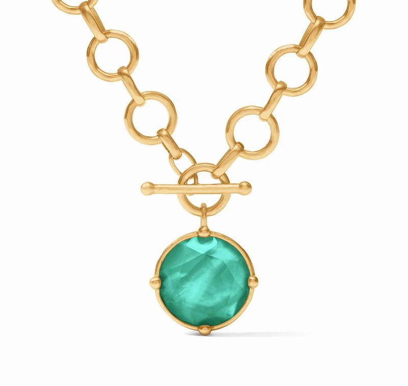 Julie Vos N471GIEG00  Honeybee Demi Necklace -Iridescent Emerald Green