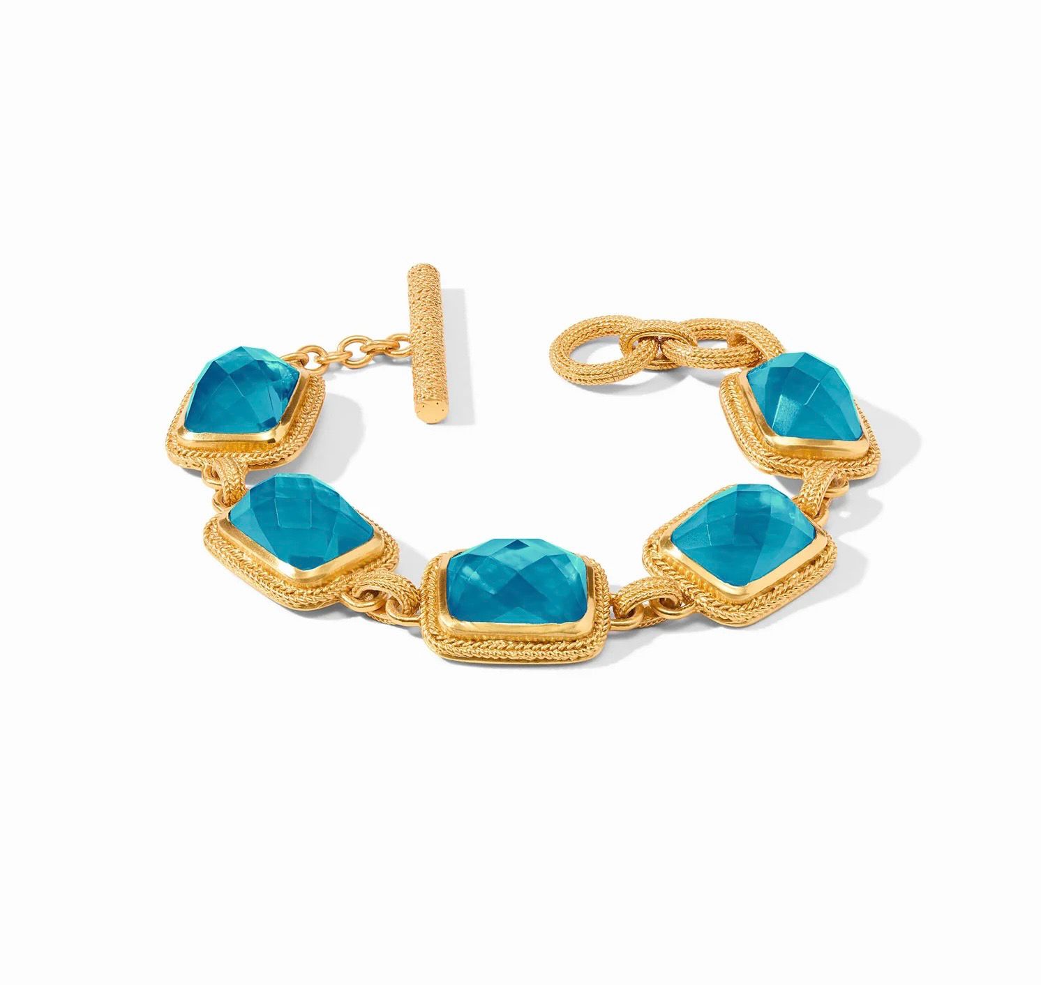 Julie Vos BL218GILN00 Cheval Stone Bracelet-Iridescent London Blue