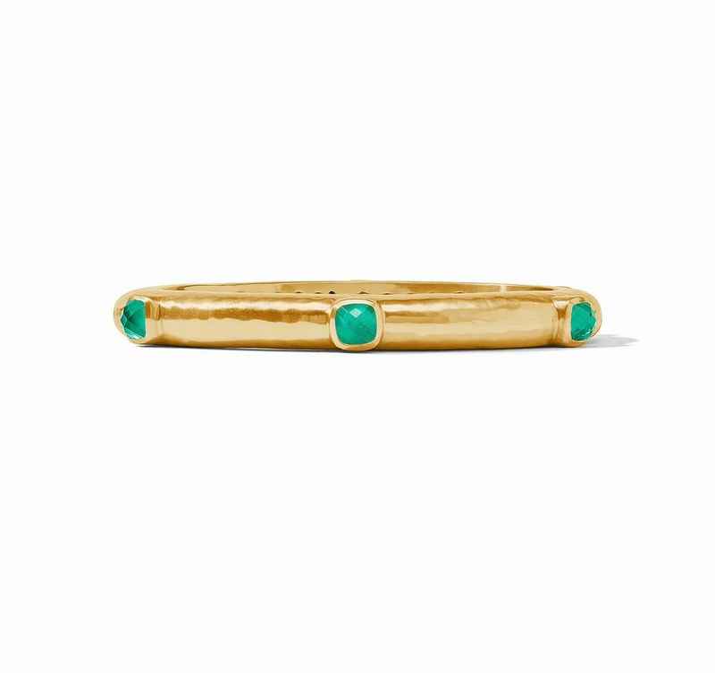 Julie Vos BG334GIEG00 Catalina Hinge Bangle Iridescent Emerald Green