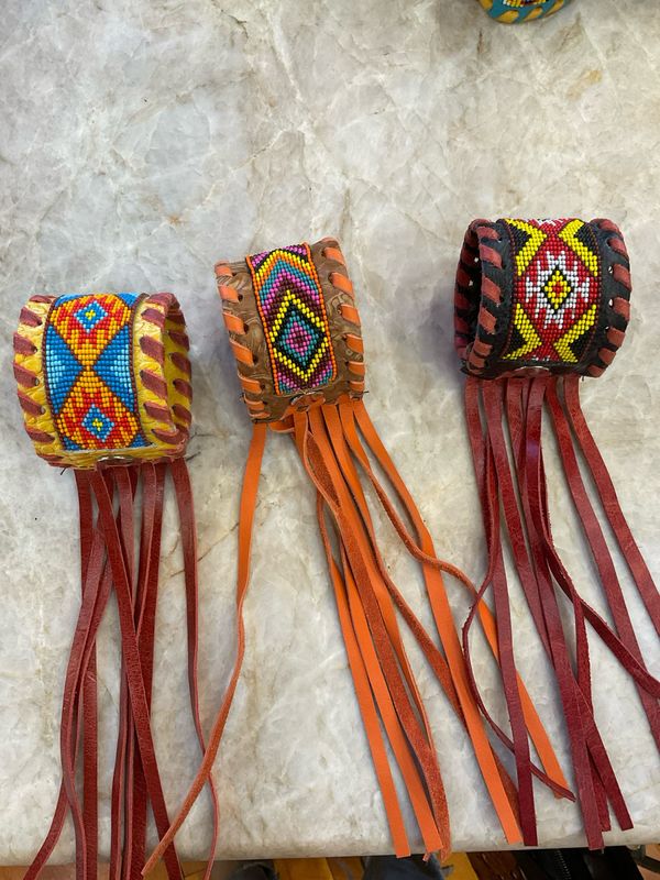 Kurtmen Beaded Cuffs With Fringe Asst Color 