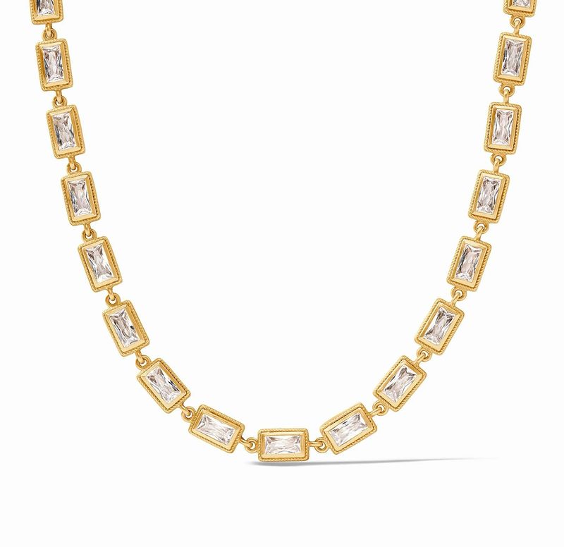 Julie Vos N459GCZ00 Baguette Tennis Necklace-Cubic Zirconia