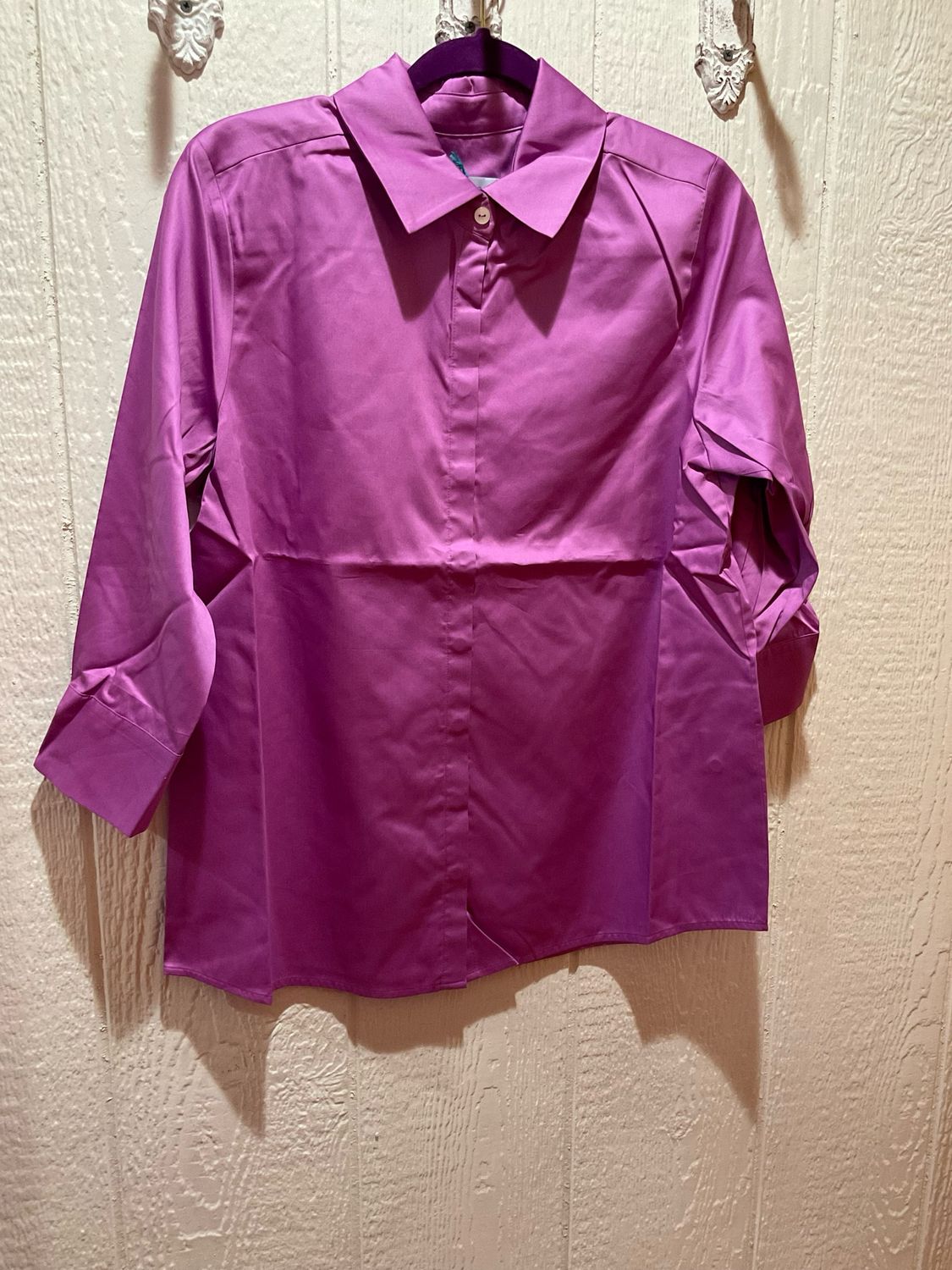 Perlavera 21P113 Cely Cotton Satin 3/4 slv-magenta