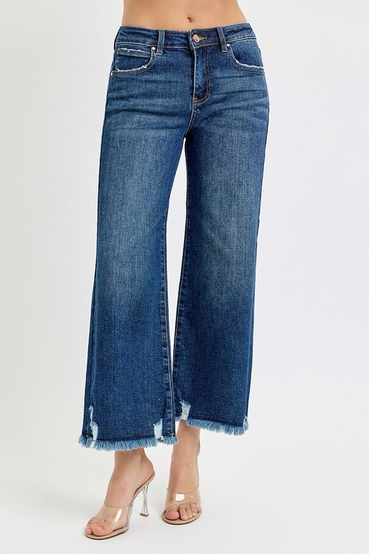 Risen RDP5847X Mid Rise Crop Wide Leg-Curvy Girl
