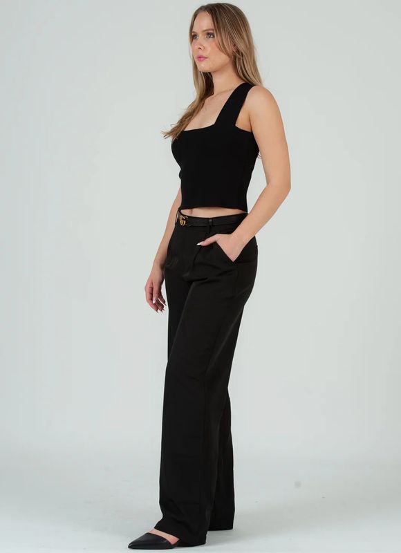 Lucca LCS0290 Knit Tank Top-Black