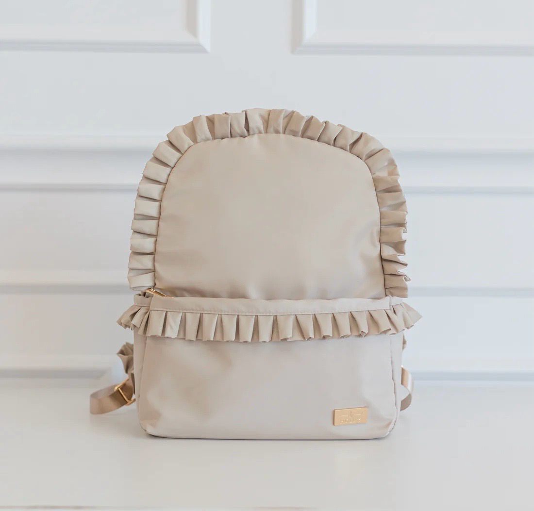 Hollis 04489 Ruffled Nylon Backpack-Nude