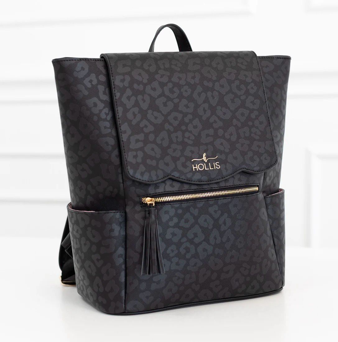 Hollis 04453 Black Leopard Frilly Backpack
