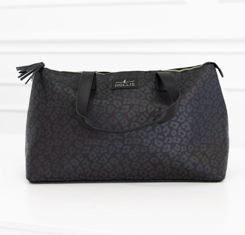 Hollis 04459 Black Leopard Overnighter