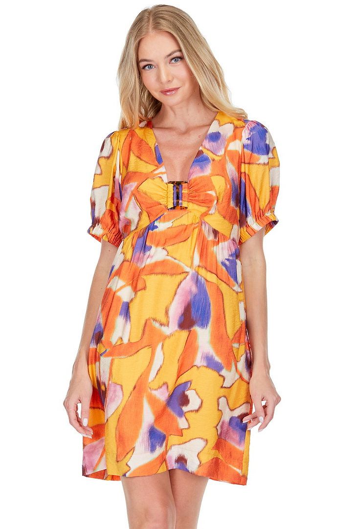 Joy Joy 71A7525 V-Neck Ring Dress Mus. Fantasy