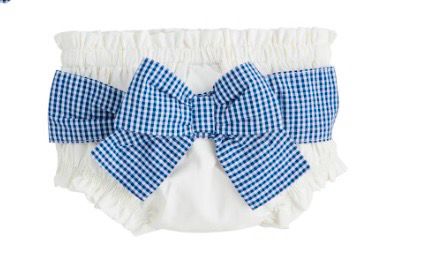 MudPie 11920004W White Check Diaper Cover