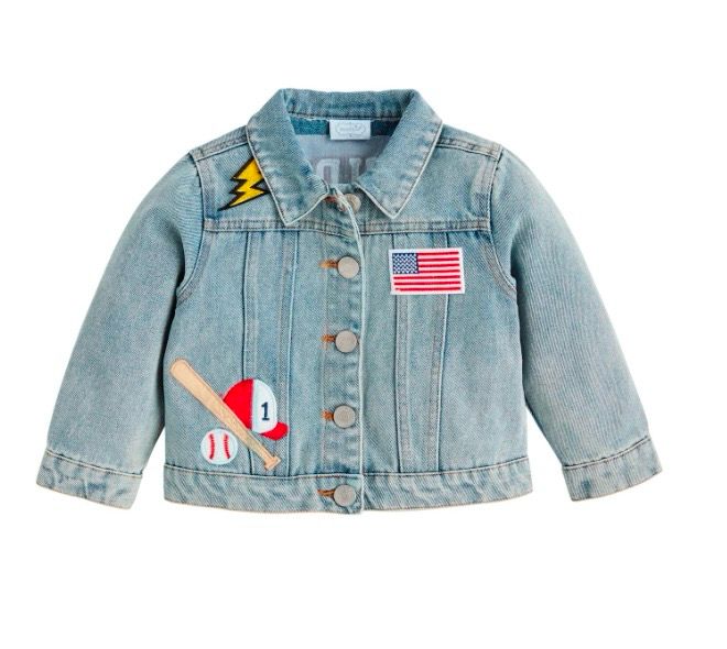 MudPie 11080187 Boy Denim Patch Jacket