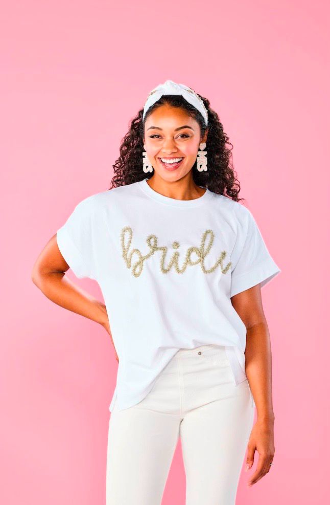MudPie 85100223 Bride Sparkle Top