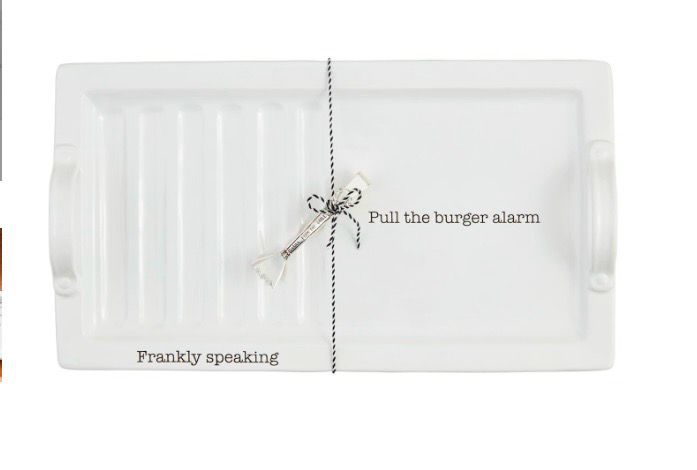 MudPie 40700756 Burger Hot Dog Platter Set