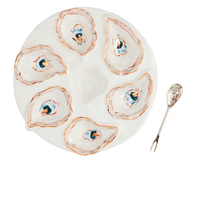 MudPie 40700808 Oyster Server Set