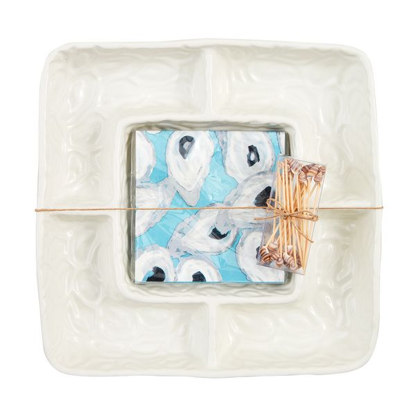 MudPie 40700670 Oyster Section Server Set