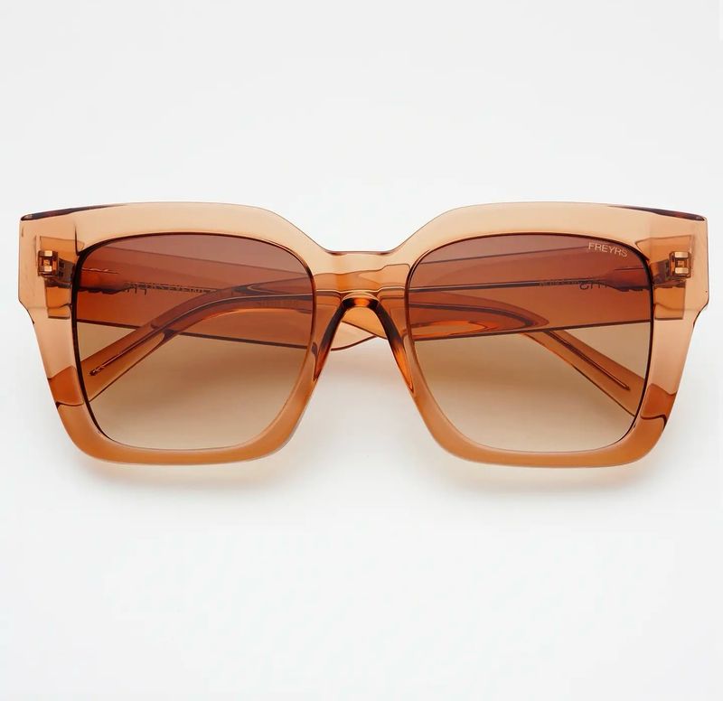 Freyrs Sunglasses 141-4 Bon Chic Acetate Oversized Square - Crystal Brown