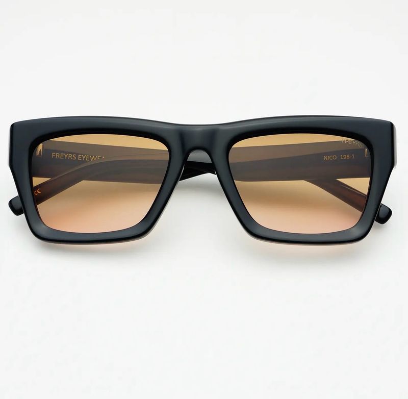 Freyrs Sunglasses 198-1 Nico Acetate Rectangular Black/Brown
